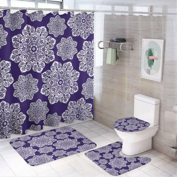 Flora Lace Snowflake on a shower curtain