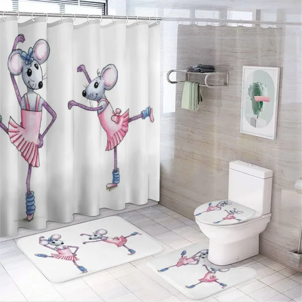 Funny Ballerina Mice on a shower curtain