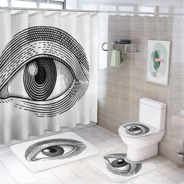 Geometric Circular Pattern on a shower curtain