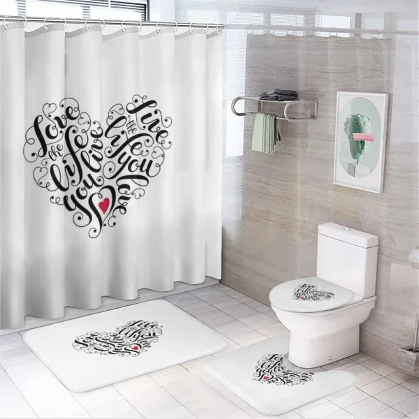 Heart Shape on a shower curtain