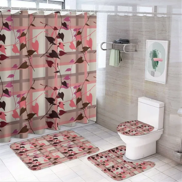 Heart Swirling Leaves on a shower curtain