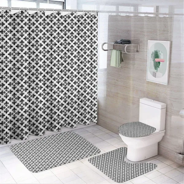 Monochrome Curvy on a shower curtain