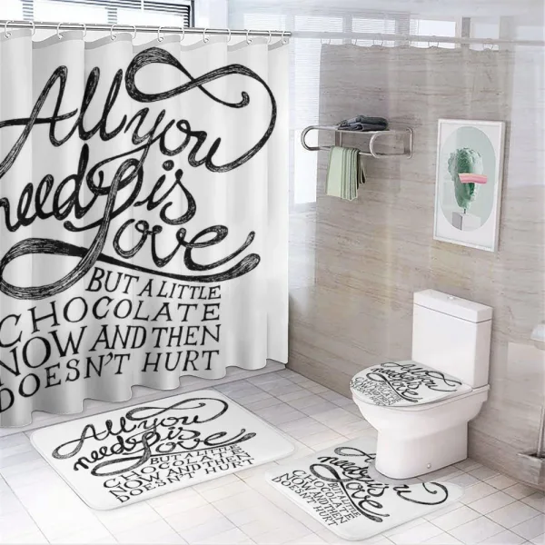 Motivational Word on a shower curtain
