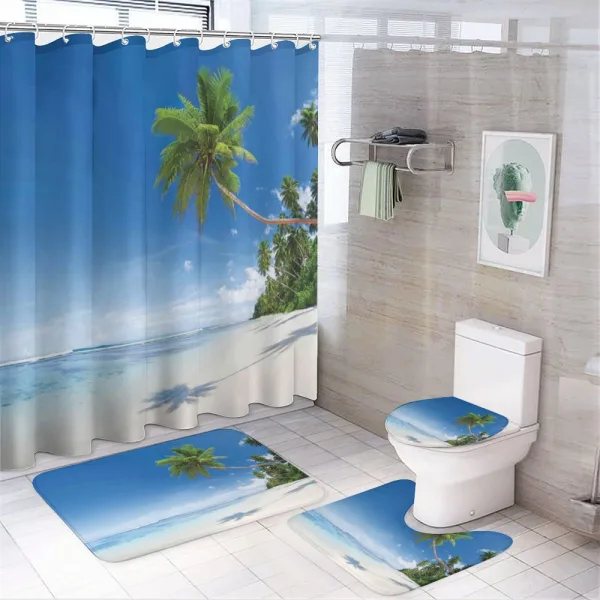 Ocean Summer Palms on a shower curtain