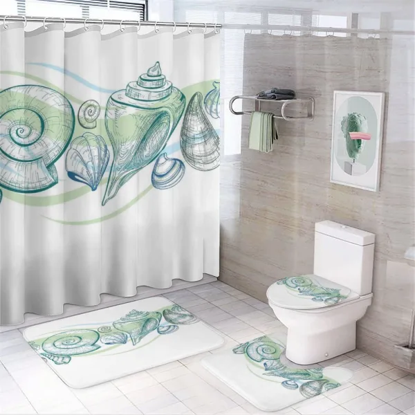 Pastel Color Sealife on a shower curtain