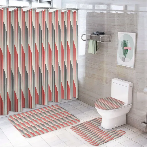 Retro Bicolor Striped on a shower curtain