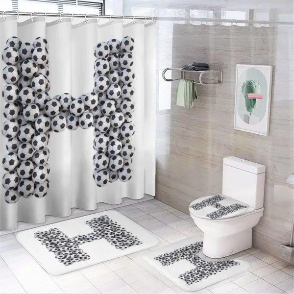Soccer Game Day Theme on a shower curtain