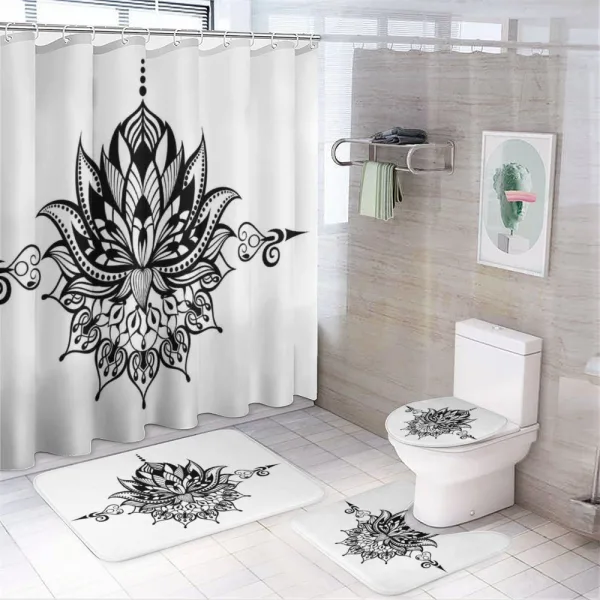 Tattoo Art Doodle on a shower curtain