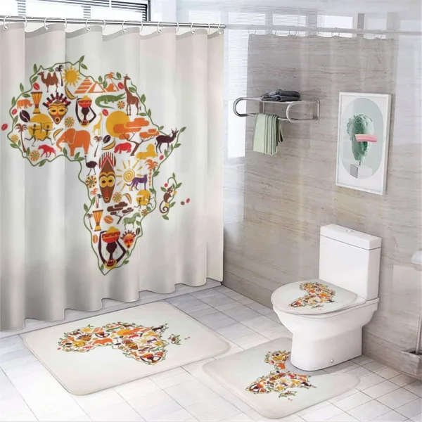 Travel Map Arts on a shower curtain