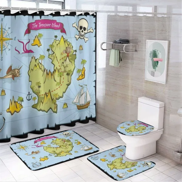 Treasure Island Skull on a shower curtain