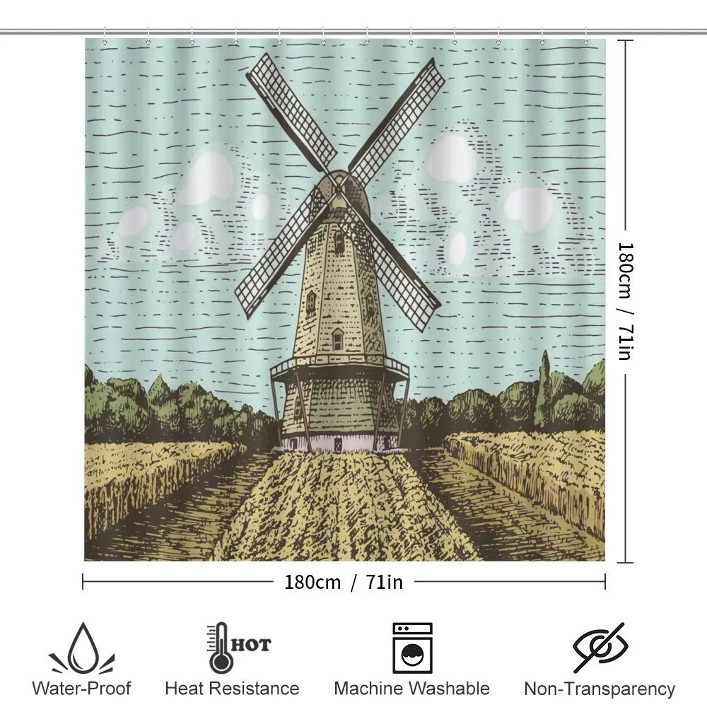 Windmill and Farmland — Detail 2