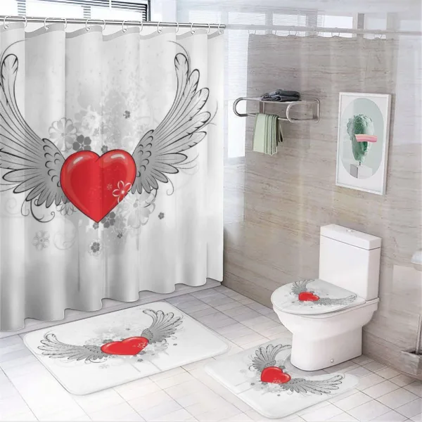 Classic Doodle Heart on a shower curtain