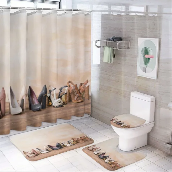 Classy Sleek Shoe Pairs on a shower curtain