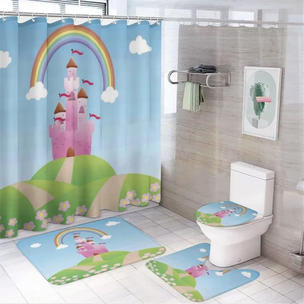 Clouds Princess Castle on a shower curtain