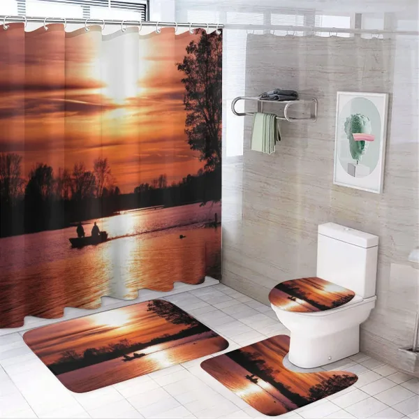 Dramatic Sunset at Waller on a shower curtain