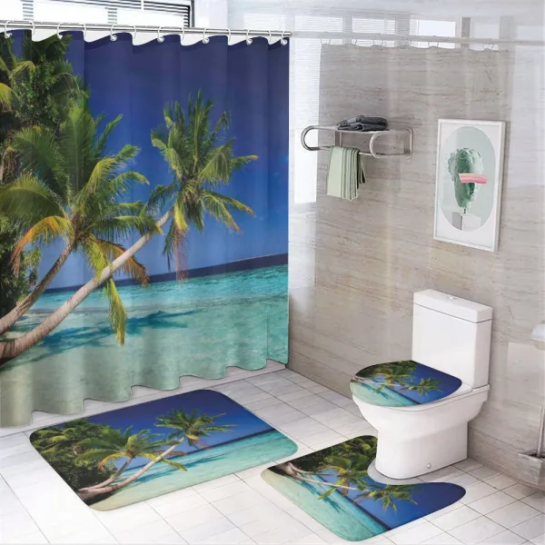 Exotic Maldives Beach on a shower curtain