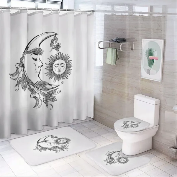 Feathers Ornate Lunar Sky on a shower curtain