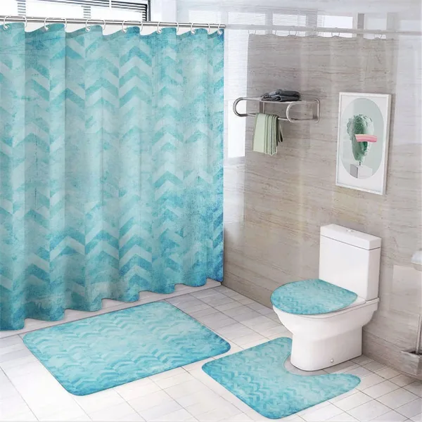 Geomeric Chevron Art on a shower curtain