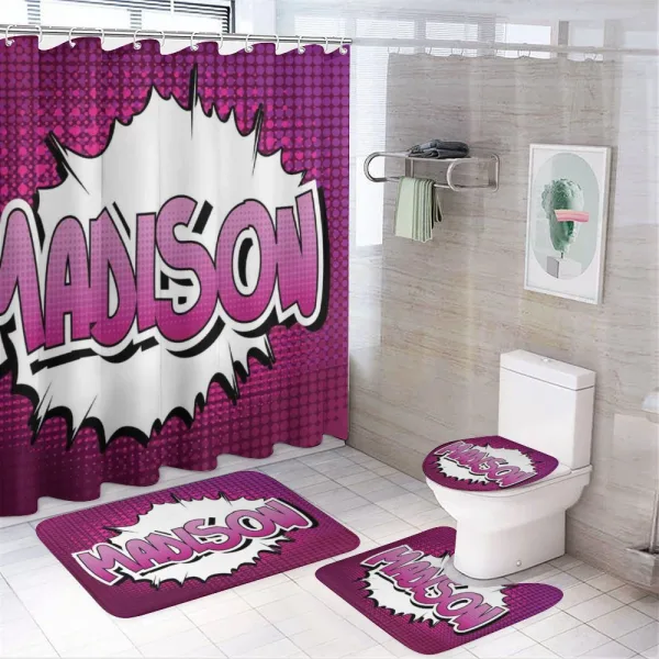 Girls Birthday Cartoon on a shower curtain