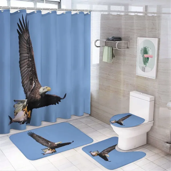 Hunter Bird with a Fish on a shower curtain