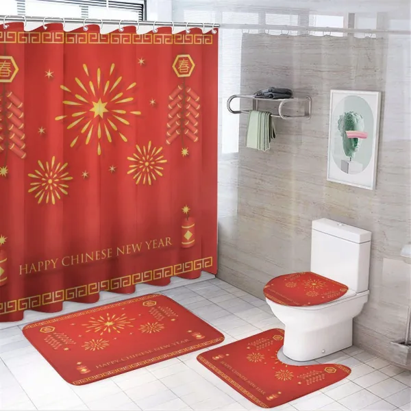 Lunar Oriental Festival on a shower curtain