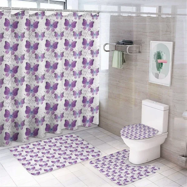 Modern Poly Effect on a shower curtain