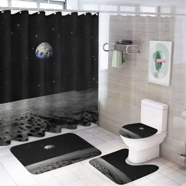 Planet Earth from Moon on a shower curtain