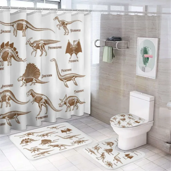 Reptile Dinos on a shower curtain