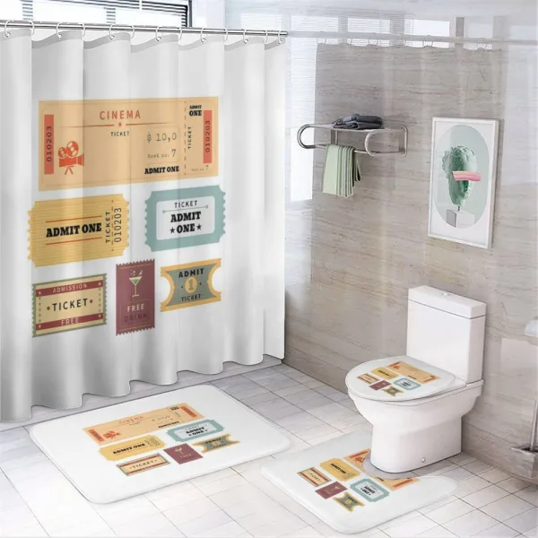 Retro Tickets on a shower curtain