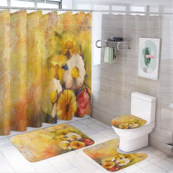 Rose Painting on a shower curtain