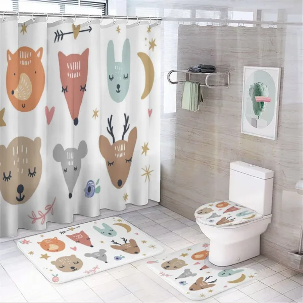 Scandinavian Animals on a shower curtain