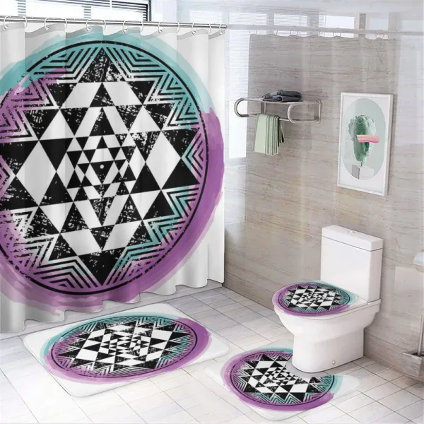 Triangle Watercolors on a shower curtain