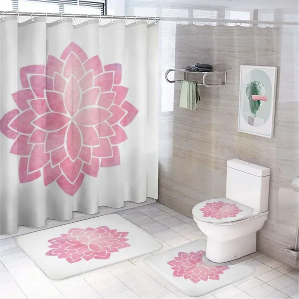 Yoga Lotus Flower Art on a shower curtain