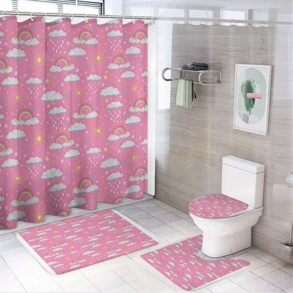3 Color Rainbow on a shower curtain