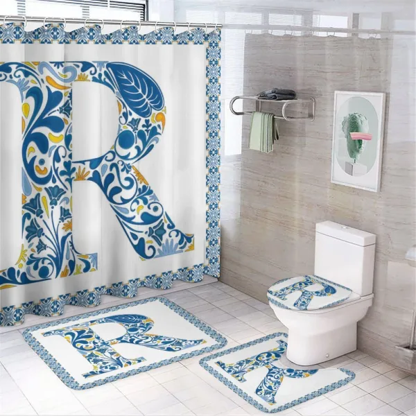 Curly Blossoms Vintage on a shower curtain