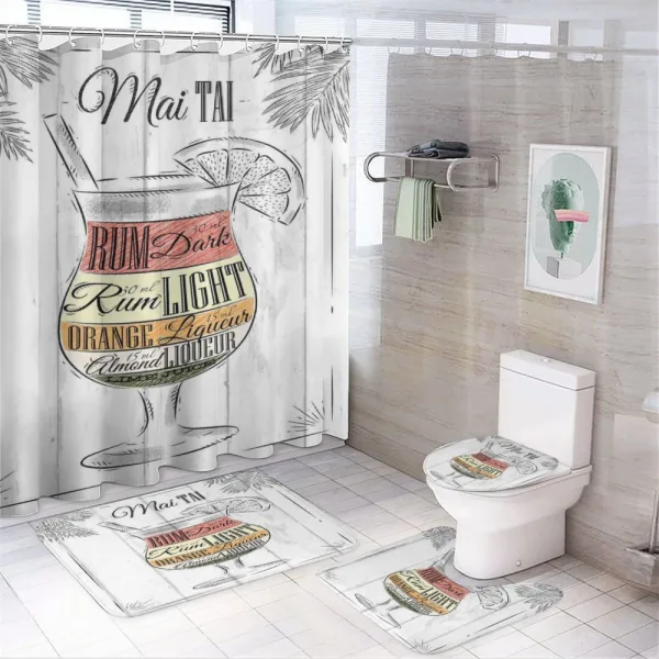 Exotic Mai Tai Cocktail on a shower curtain
