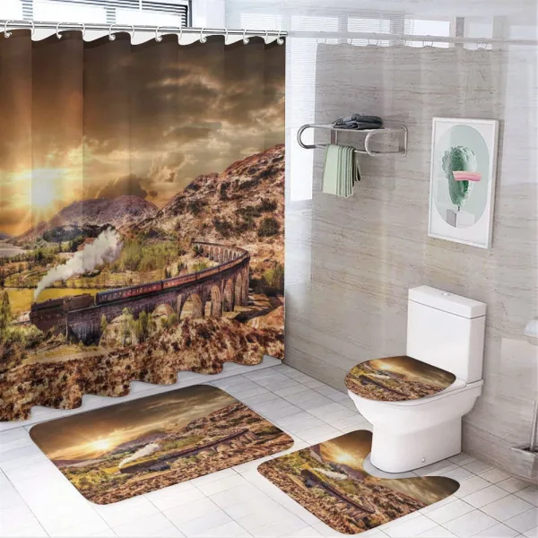 Famous Train Station on a shower curtain