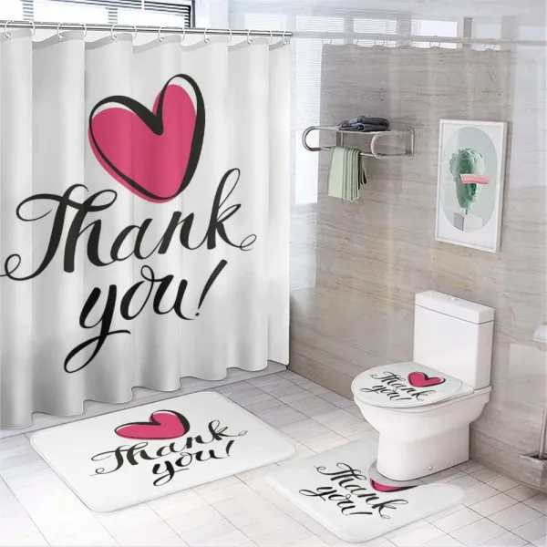 Heart in Bold Love Doodle on a shower curtain