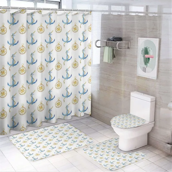 Nautical Anchor Motif on a shower curtain