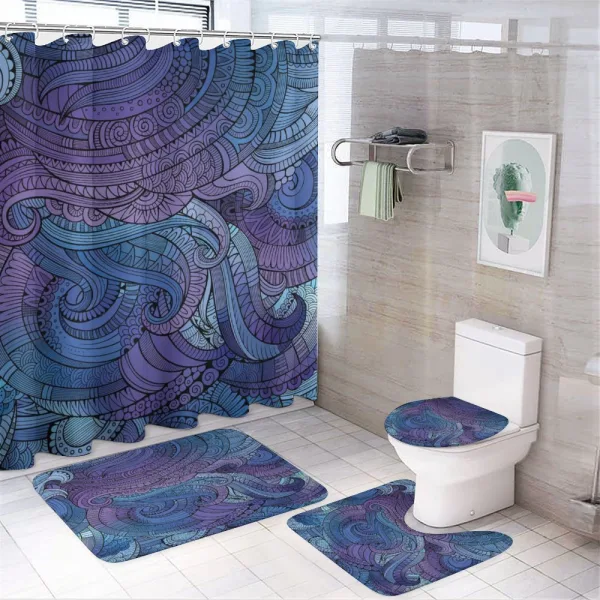 Ocean Inspired Paisley on a shower curtain