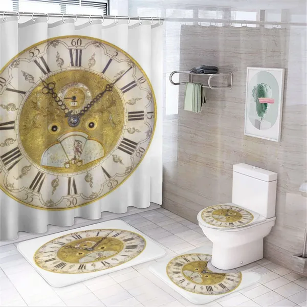 Ornamental Roman Digits on a shower curtain