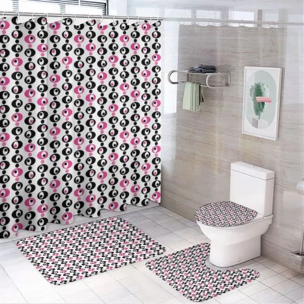 Retro Vibes with Dots on a shower curtain