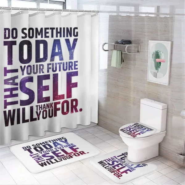 Self Will Words on a shower curtain