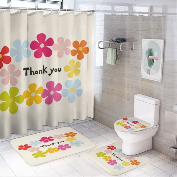 Simple Colorful Flowers on a shower curtain
