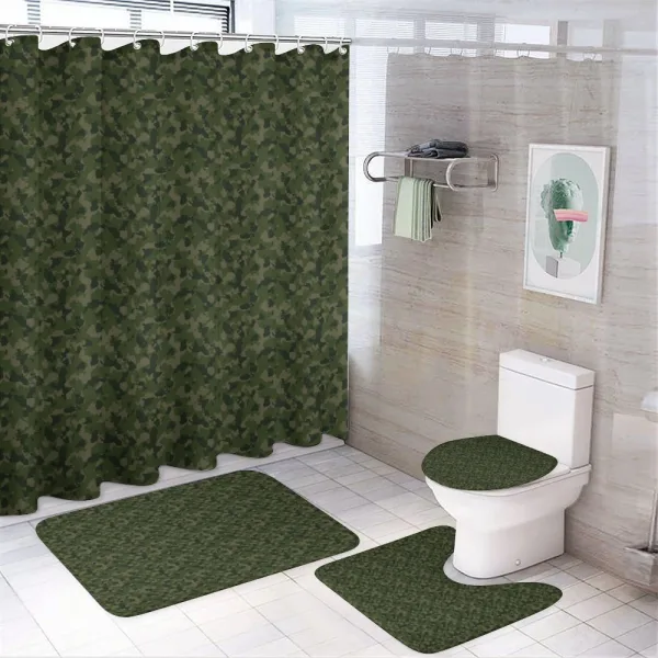 Simplistic Woodland Camo on a shower curtain
