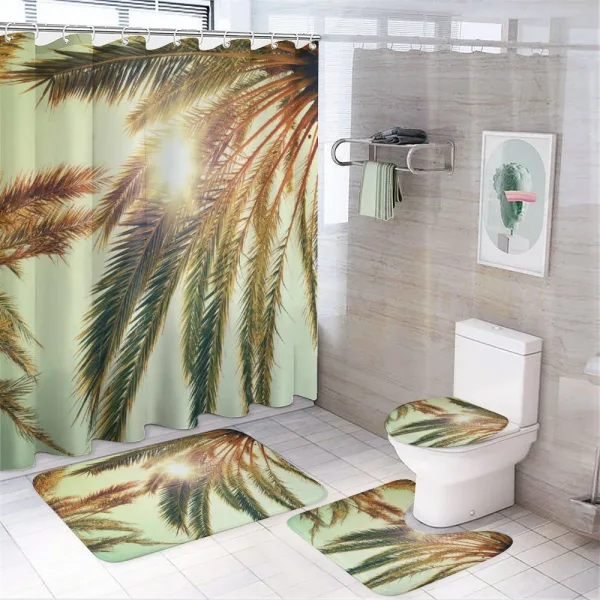 Sunbeams Tree Retro on a shower curtain