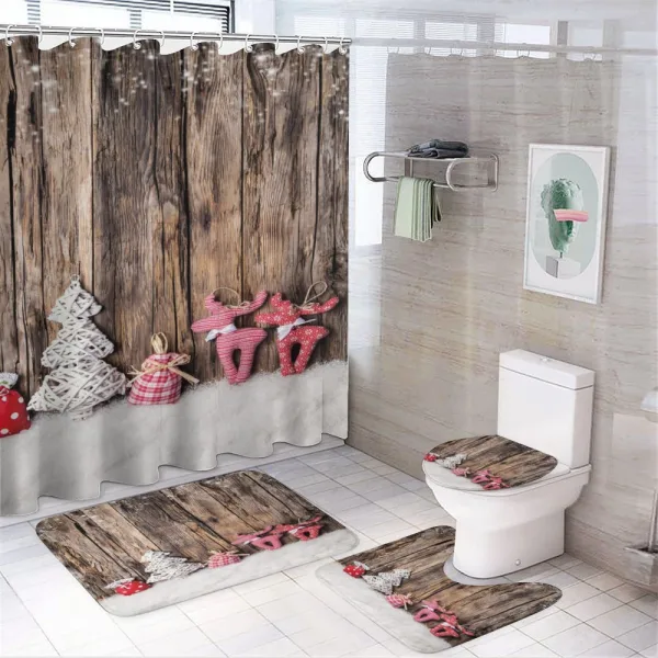 Traditional Xmas on a shower curtain