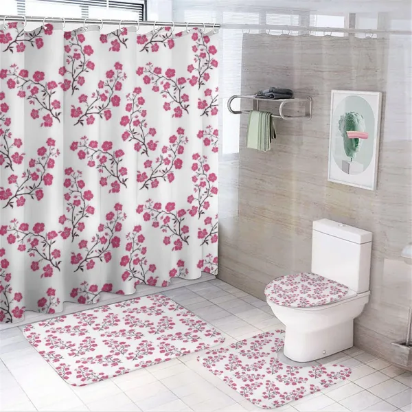 Twigs of Sakura Tree on a shower curtain