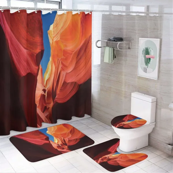 Vibrant Tone Sandstones on a shower curtain