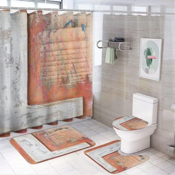 Vintage Capitalized L on a shower curtain